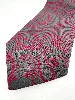 cravate en soie alain figaret fond gris à motif cachemire rouge