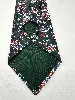 cravate en soie alain figaret fond vert à fleurs