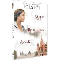 dvd les oeuvres majeures de tolstoï : guerre et paix + anna karenine + résurrection - pack