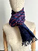 echarpe hermès en soie, cachemire et laine motif ancre bleu et rouge