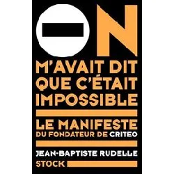 livre on m'avait dit que c'était impossible