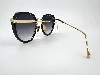 lunettes de soleil john dalia core janis c134 en acétate noir & métal plaqué or 22 carats avec verres gris dégradé