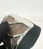 manchette/ bracelet les georgettes en cuir reversible paillettes