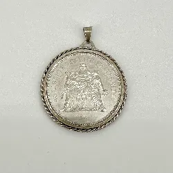 pendentif argent 50 francs hercule 1976 argent 925 millième (22 ct) 36,15g