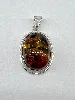 pendentif en argent ambre naturel avec inclusions argent 925 millième (22 ct) 12,8g