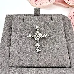 pendentif en argent en forme de croix avec cristal argent 925 millième (22 ct) 1,48g