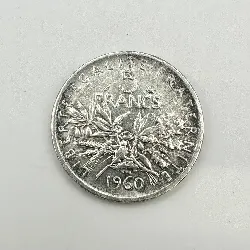 pièce 5 francs semeuse 1960 argent 835 millième 11,97g