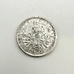pièce 5 francs semeuse 1960 argent 835 millième 11,98g