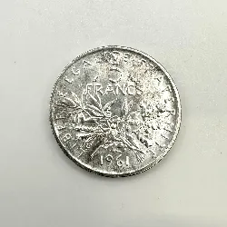 pièce 5 francs semeuse 1961 argent 835 millième 12g