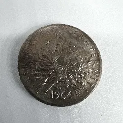 pièce 5 francs semeuse 1964 argent 835 millième 11,93g