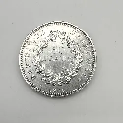 pièce 50 francs hercule 1976 argent 900 millième 30,02g