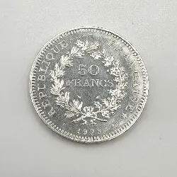 pièce 50 francs hercule 1978 argent 900 millième 29,99g