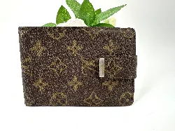 porte-chèquier louis vuitton en cuir et en toile monogram