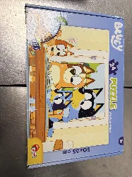 puzzle 24 pièces bluey scène à colorier au dos - développe créativité et coordination - 50x35 cm - multicolore - dès 3 ans