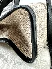 sac lancel cabas summer tote taille s en cuir noir et toile de jute