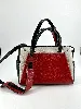 sac lancel cuir noir blanc rouge