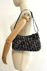 sac / pochette christian dior vintage en toile trotter avec bandoulière