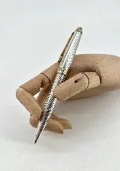 stylo bille montblanc meisterstuck solitaire en argent et métal doré