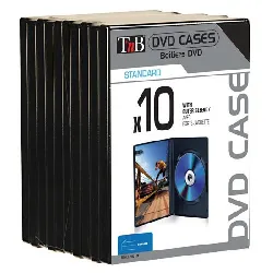 tnb pack 10 boîtiers noirs simples - rangement cd / dvd