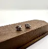 132023 boucles d'oreilles puces coccinelle pavé d'oxydes argent 925 millième (22 ct) 0,6g