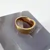 bague bandeau pavé d'oxydes en plaqué or t56,5