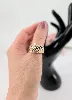 bague bombée motifs croisé ornée d'éclats de diamants or 750 millième (18 ct) 9,02g