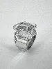 bague cocktail swarovski lucent taille octogonale blanche