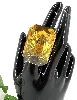 bague cocktail swarovski lucent taille octogonale en cristal jaune