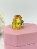 bague cocktail swarovski lucent taille octogonale en cristal jaune
