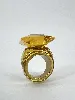 bague cocktail swarovski lucent taille octogonale en cristal jaune