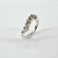bague demie alliance en argent sertie de 6 oxydes t56 argent autre 4,5 g