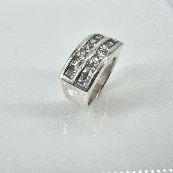 bague en argent 2 lignes d'oxydes argent 925 millième (22 ct) 9,43g