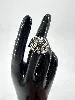 bague en argent avec oxydes noir et blanc argent 925 millième (22 ct) 12,47g