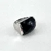 bague en argent avec pierre noire facettée  argent 925 millième (22 ct) 11,39g