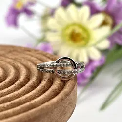 bague en argent cercle avec 2 lignes d'oxydes t54 argent 925 millième (22 ct) 2,24g