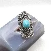 bague en argent sertie d'une turquoise t51,5 argent 925 millième (22 ct) 13,5g