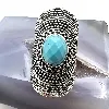 bague en argent sertie d'une turquoise t51,5 argent 925 millième (22 ct) 13,5g