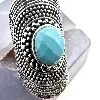bague en argent sertie d'une turquoise t51,5 argent 925 millième (22 ct) 13,5g