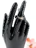 bague jeell en céramique noir centrée d'un motif en or blanc pavé de petits diamants or 750 millième (18 ct) 4,93g