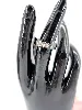 bague jeell en céramique noir centrée d'un motif en or blanc pavé de petits diamants or 750 millième (18 ct) 4,93g