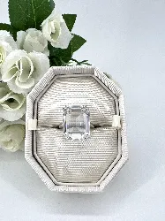 bague swarovski mesmera en cristal taille octogonale et métal rhodié t58