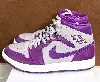 baskets air jordan 1 mid améthyste cendré et rouge prune