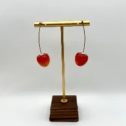 boac boucles d'oreilles cerise rouge en acier