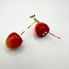 boac boucles d'oreilles cerise rouge en acier