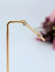 boucles d'oreilles puces forme fleur en or serties des oxydes or 750 millième (18 ct) 0,98g