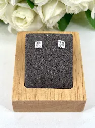 boucles d'oreilles puces oxyde carré 5mm argent 925 millième (22 ct) 0,59 g