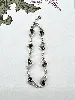 bracelet argent orné de pierres noires et blanches argent 925 millième (22 ct) 12,53g