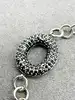 bracelet argent pendentifs ovales ornés de pierres noirs argent 925 millième (22 ct) 11,15g