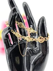 bracelet maille rond motifs fleurs vidées en or or 750 millième (18 ct) 15,77g