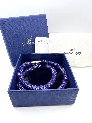 bracelet swarovski stardust double violet en cristaux et maille en nylon métalisé